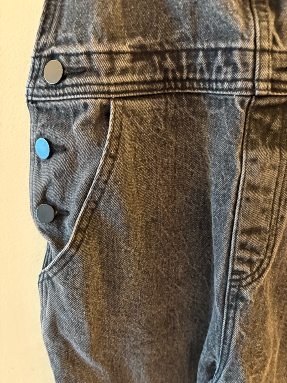 twik Black Denim Overalls Jumpsuit, Sz XS - Picture 4 of 14